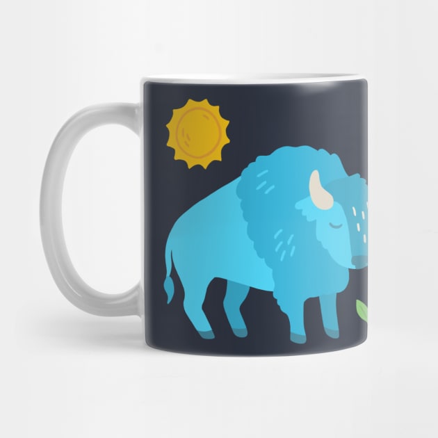 Blue bison by Katie Nieland Art